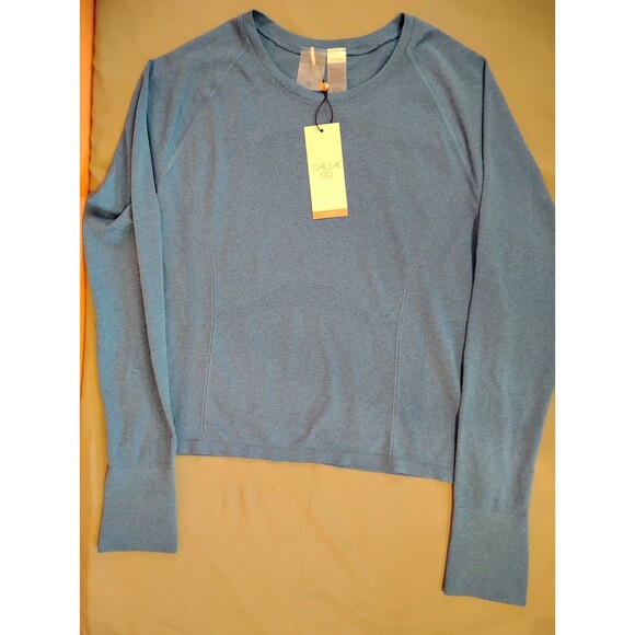 Women's Calia Seamless Race Length Long Sleeve Shirt Cosmic Blue Spacedye XL - Picture 6 of 8